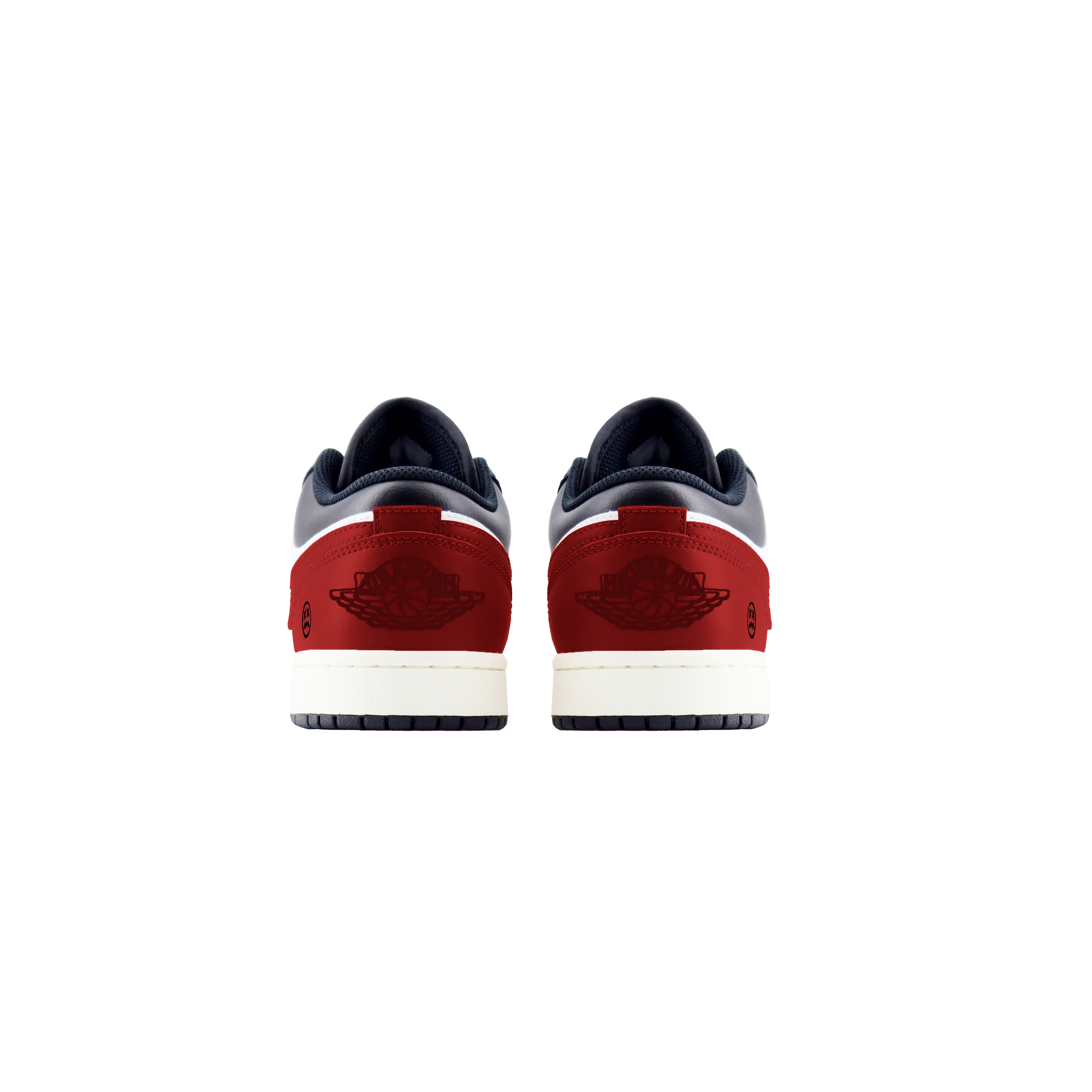 Jordan Air Jordan 1 Low Abrasion Resistant Low top Vintage Basketball Shoes Unisex Black Red