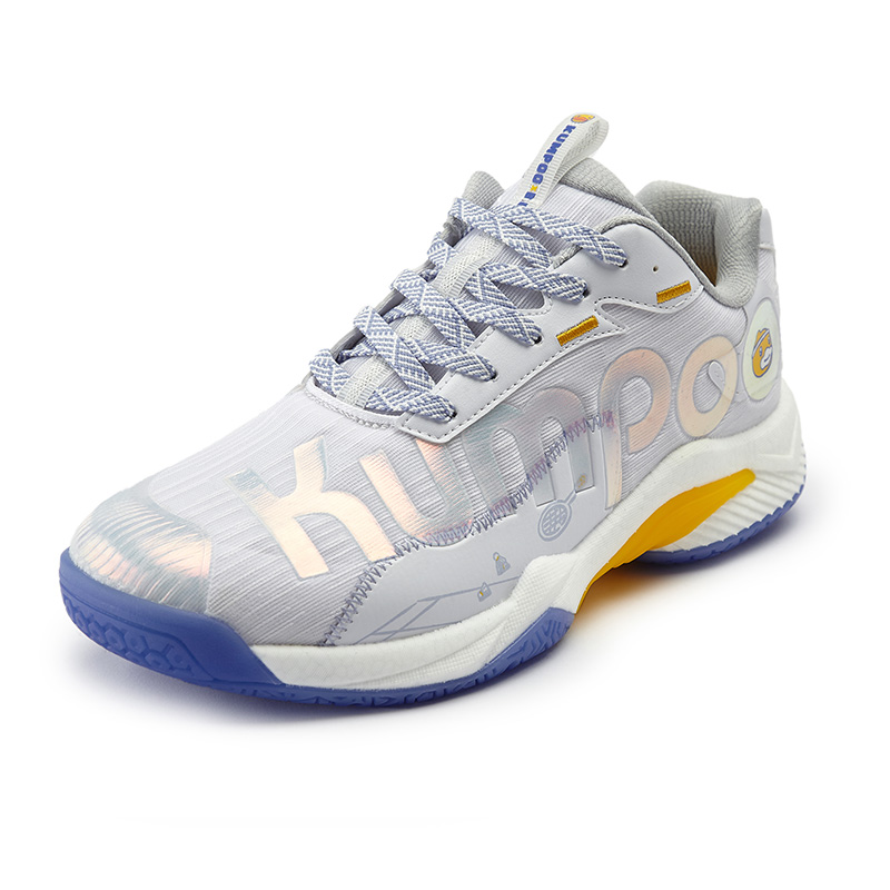 KUMPOO Badminton Shoes Unisex Low Top White/Blue Color