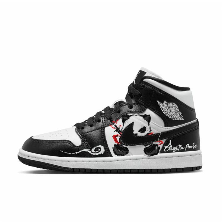 Jordan Air Jordan 1 Wear resistant And Lightweight Mid top Vintage Basketball Shoes Women’s Black