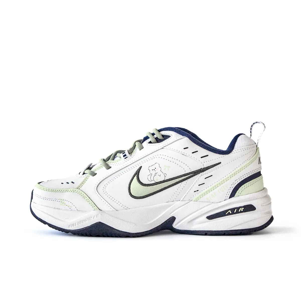 Nike Air Monarch 4 Slip Resistant Abrasion Resistant Low top Chunky Sneakers Unisex White Green