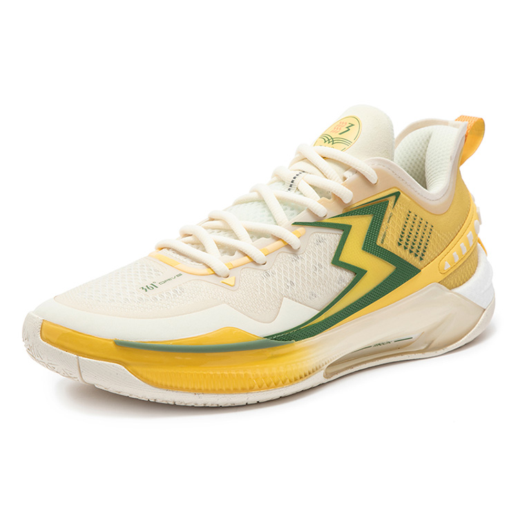 361° BIG3 5.0 Quick PRO Basketball Shoes Men’s Low Top Feather White/Stamen Yellow