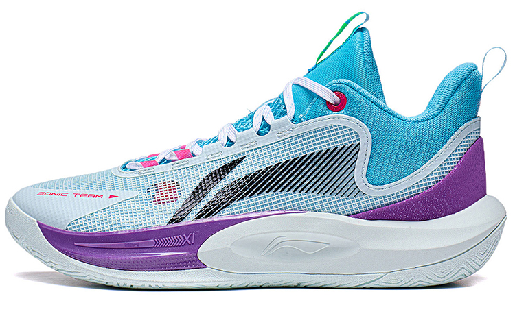 Li Ning SONIC Team Textile, Synthetic Leather, TPU Slip Resistant Support Rebound Low top Basketball Shoes Men’s