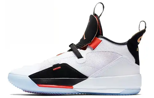 Jordan Air Jordan 33 Future Of Flight OG model comfortable fabric leather lightweight mid-top practical basketball shoes men's black and white