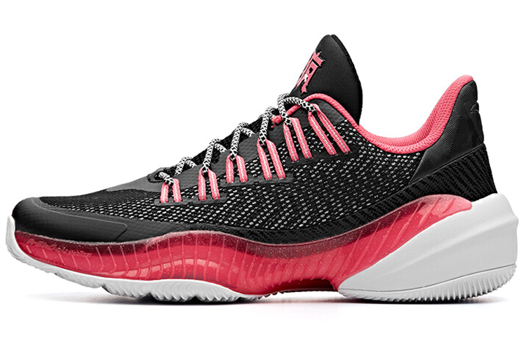 Anta A Shock Game Ready Cushioning Slip Resistant Abrasion Resistant Low top Basketball Shoes Men's Black Red