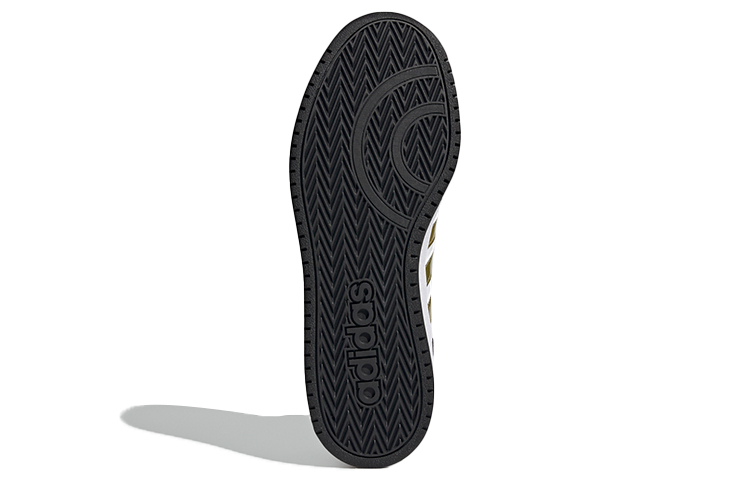Мужские кроссовки adidas neo Hoops 2.0 mid (белый / золотой / черный) — Белый / золотой / чёрный — фото 5