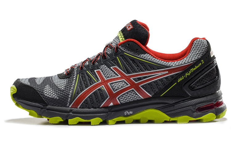 ASICS GEL FujiTrabuco 7 Trail Running Shoes Men's Gray Red