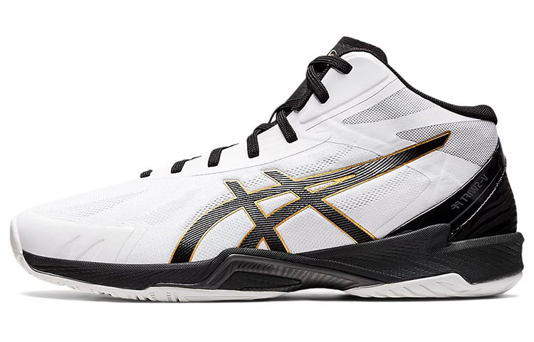 Asics V-Swift Ff Mt 3 comfortable volleyball shoes, mid-top training shoes, same style for men and women, white and black