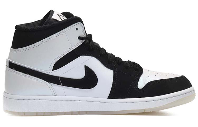 Jordan Air Jordan 1 SE Waxberry Tarepanda, Lazy Panda Comfortable Mid top Vintage Basketball Shoes Men’s Black White