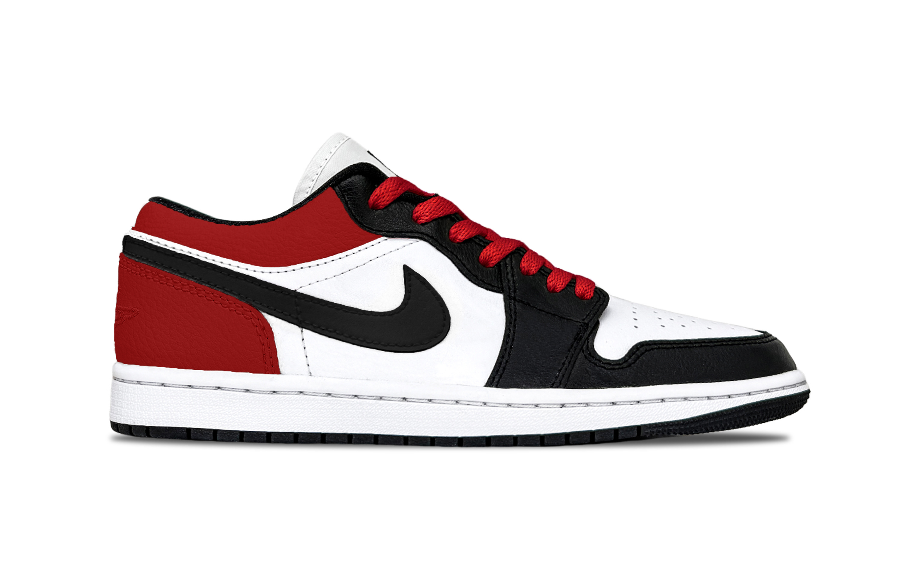 Jordan Air Jordan 1 Black Swan Leather Support Balance Support Balance Low top Vintage Basketball Shoes Unisex