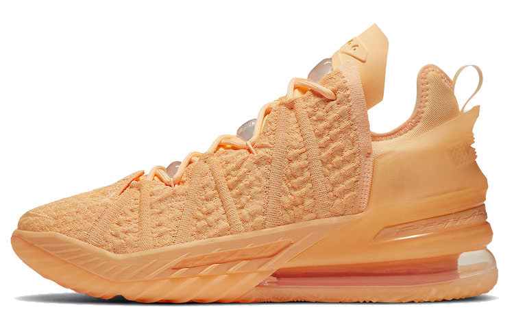 Nike Lebron 18 Melon Tint Lebron 18 Melon Round head comfortable fabric shock-absorbing and anti-slip wear-resistant low top practical basketball shoes men's orange foreign version