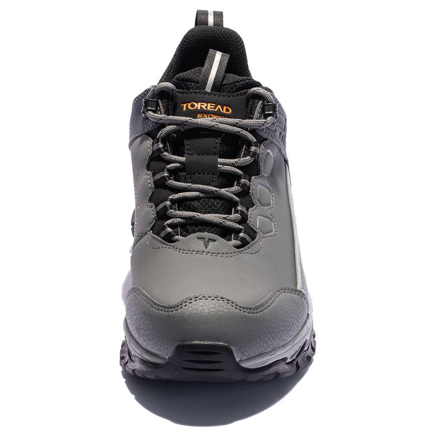 TOREAD Cushioning Slip Resistant Waterproof Cushioning, Non Slip, And Waterproof Low top Hiking Shoes Men’s Gray Black