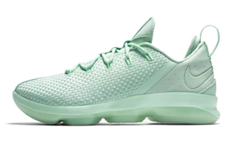 Nike Lebron 14 Low Mint Foam James 14 round head lace shock-absorbing, anti-slip wear-resistant, lightweight, low top practical basketball shoes, men's style, mint green