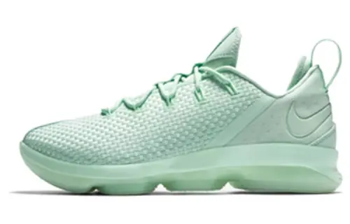 Nike Lebron 14 Low Mint Foam James 14 round head lace shock-absorbing, anti-slip wear-resistant, lightweight, low top practical basketball shoes, men's style, mint green