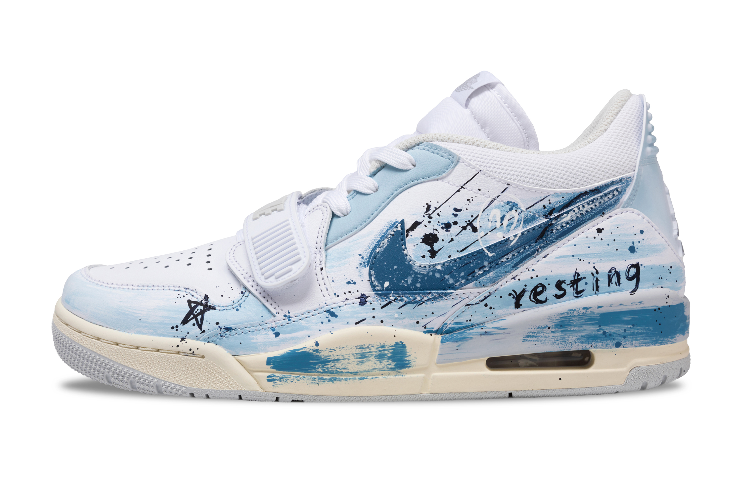 Jordan Legacy 312 Abrasion Resistant Low top Vintage Basketball Shoes Men's Blue White