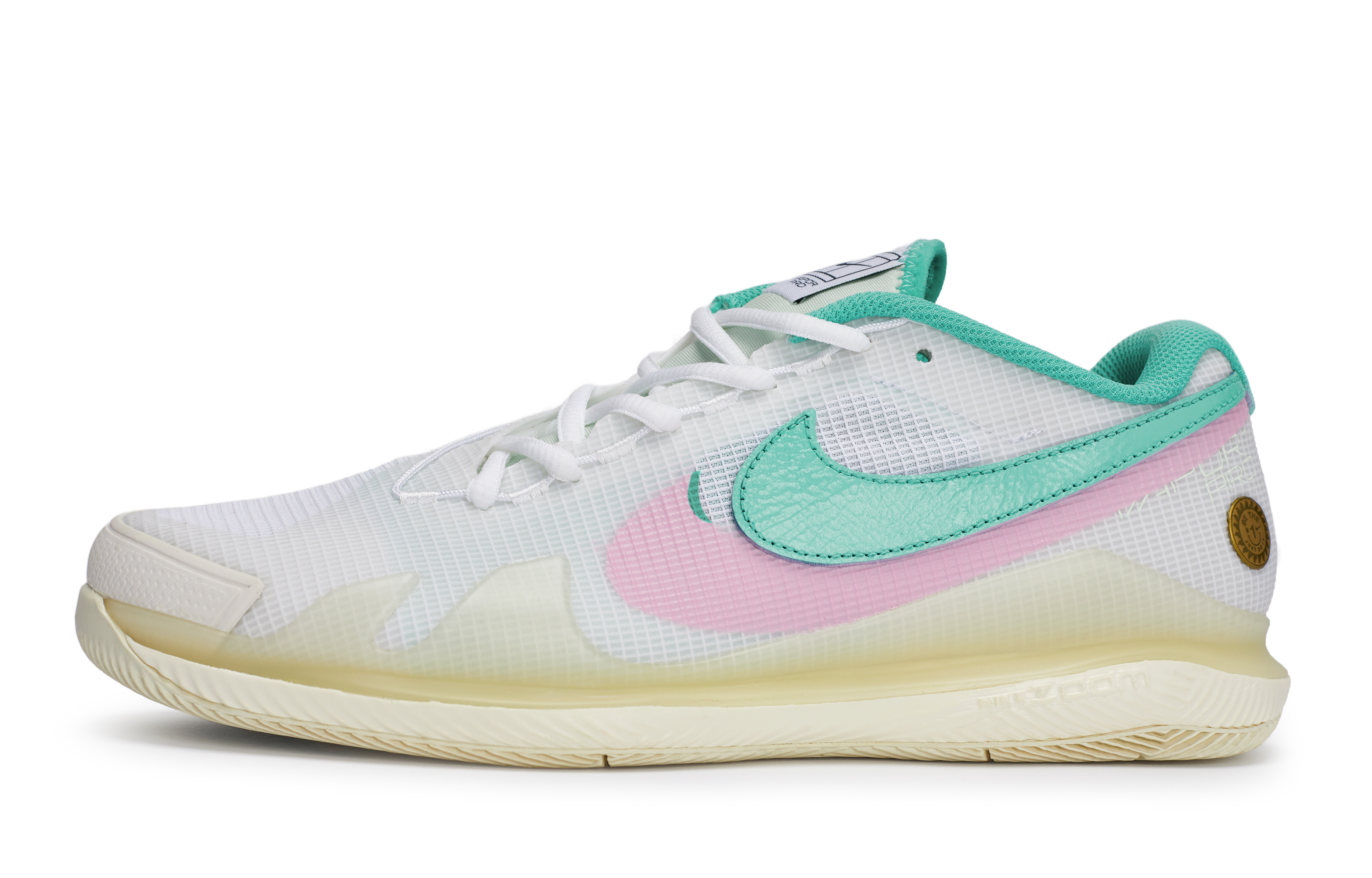 Nike Air Zoom Vapor Pro Slip Resistant Abrasion Resistant Low top Tennis Shoes Unisex White Pink Green