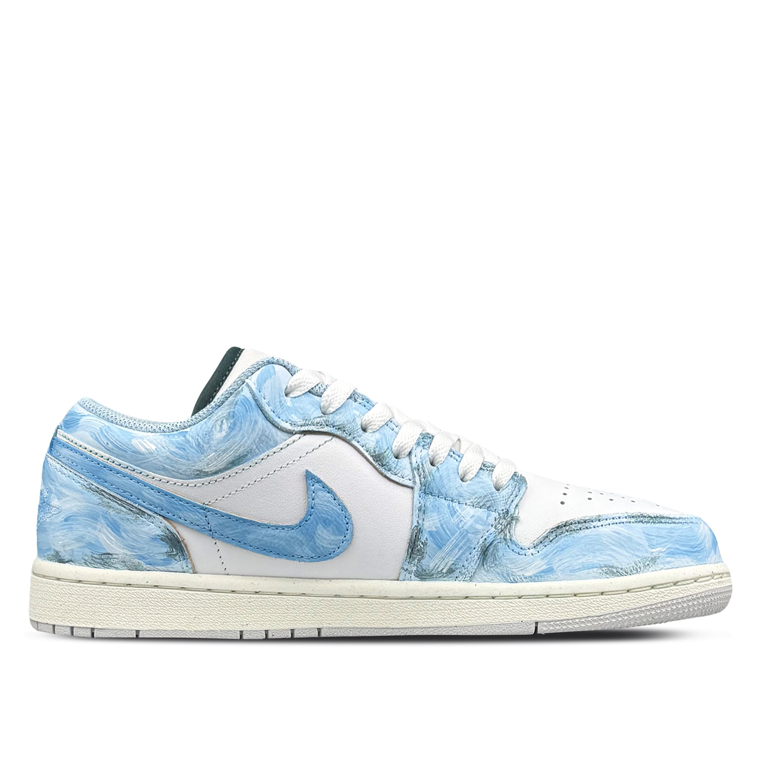 Jordan Air Jordan 1 Abrasion Resistant Abrasion Resistant Low top Vintage Basketball Shoes Unisex Sky Blue