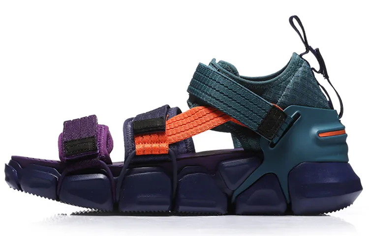 Li Ning Mix 2 Platform Beach Sandals Unisex Blue Purple