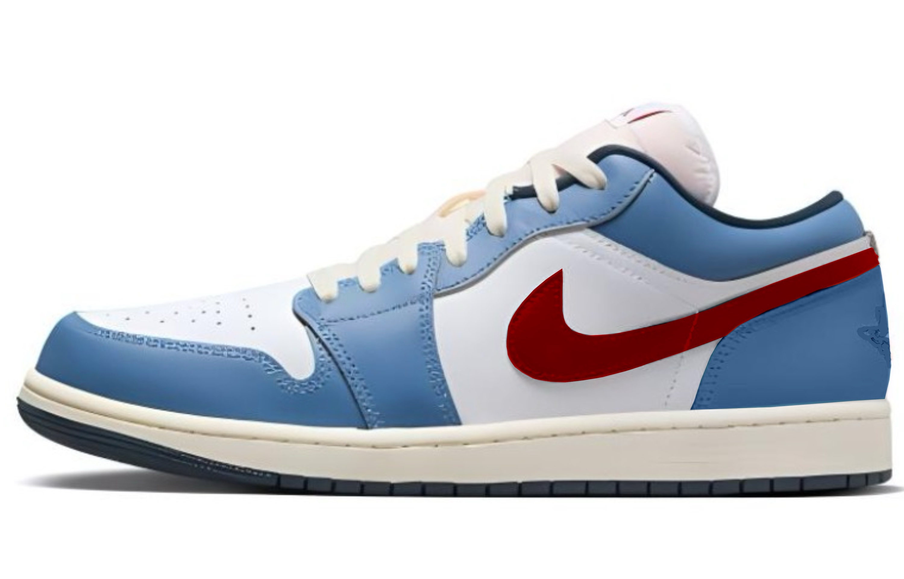 Jordan Air Jordan 1 Low top Basketball Shoes Men’s White Blue Red