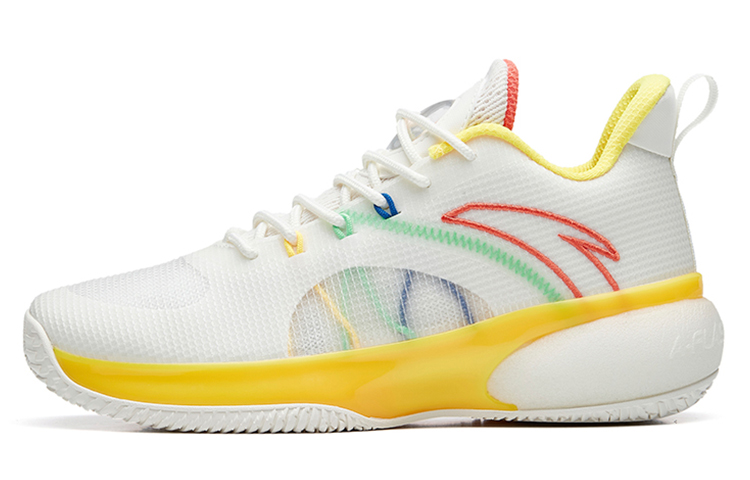 Anta Abrasion Resistant Slip Resistant Low top Performance Basketball Shoes Men's Ivory White
