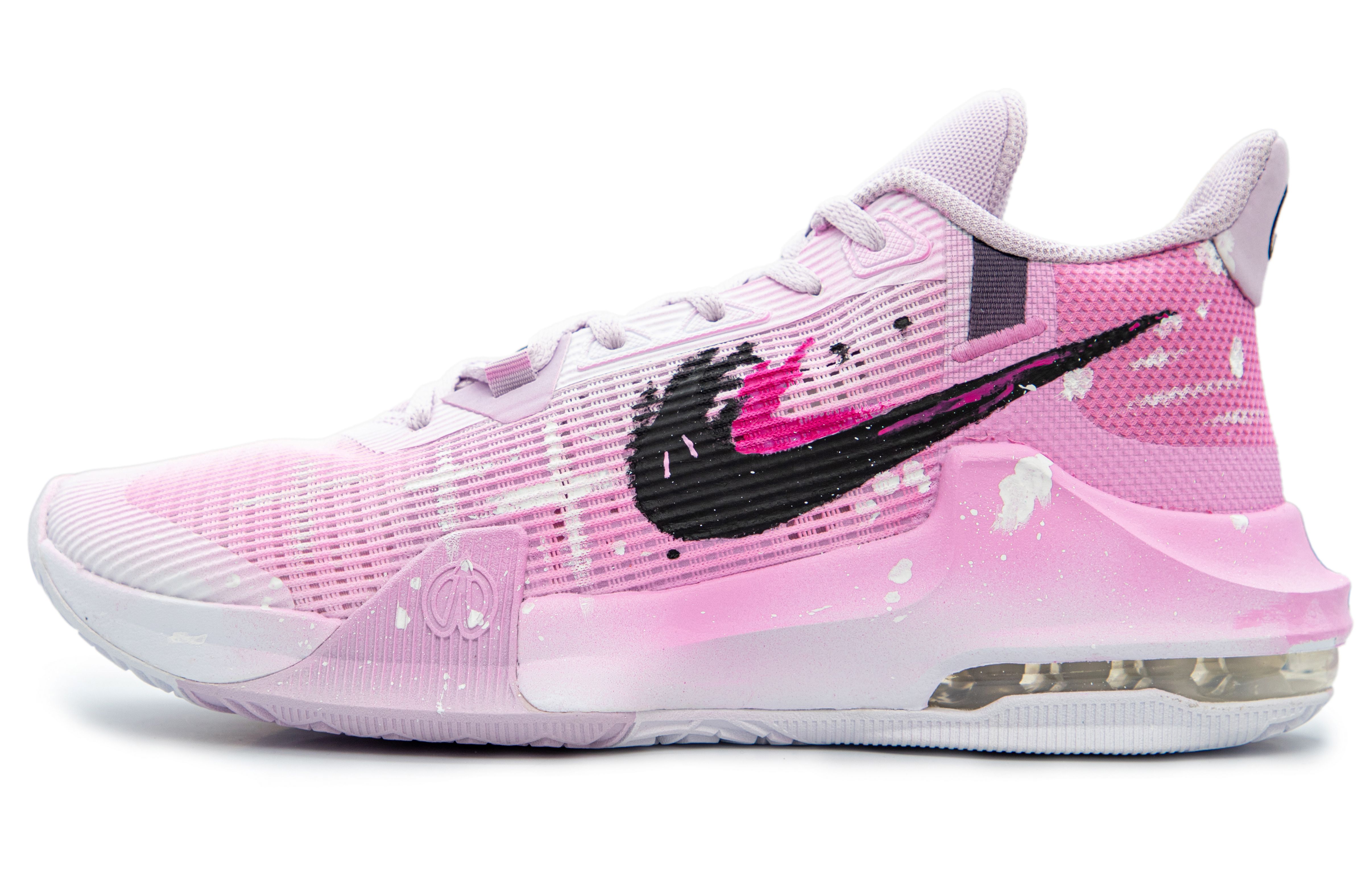 Nike Air Max Impact White Lover Cushioning Slip Resistant Abrasion Resistant Low top Basketball Shoes Unisex Black Pink