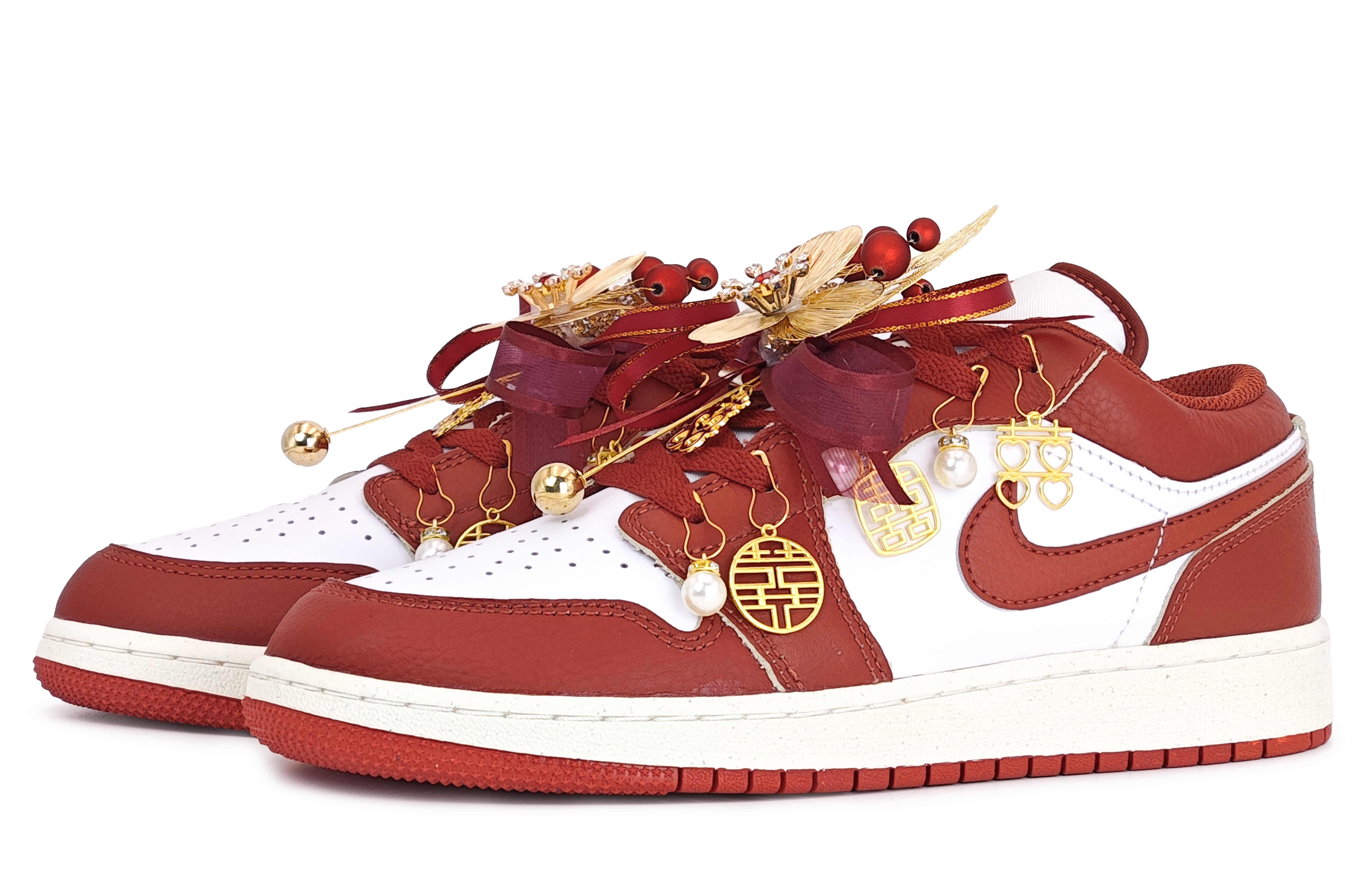 Jordan Air Jordan 1 Wedding Shoes Cushioning Abrasion Resistant Cushioning, Wear Resistant Low top