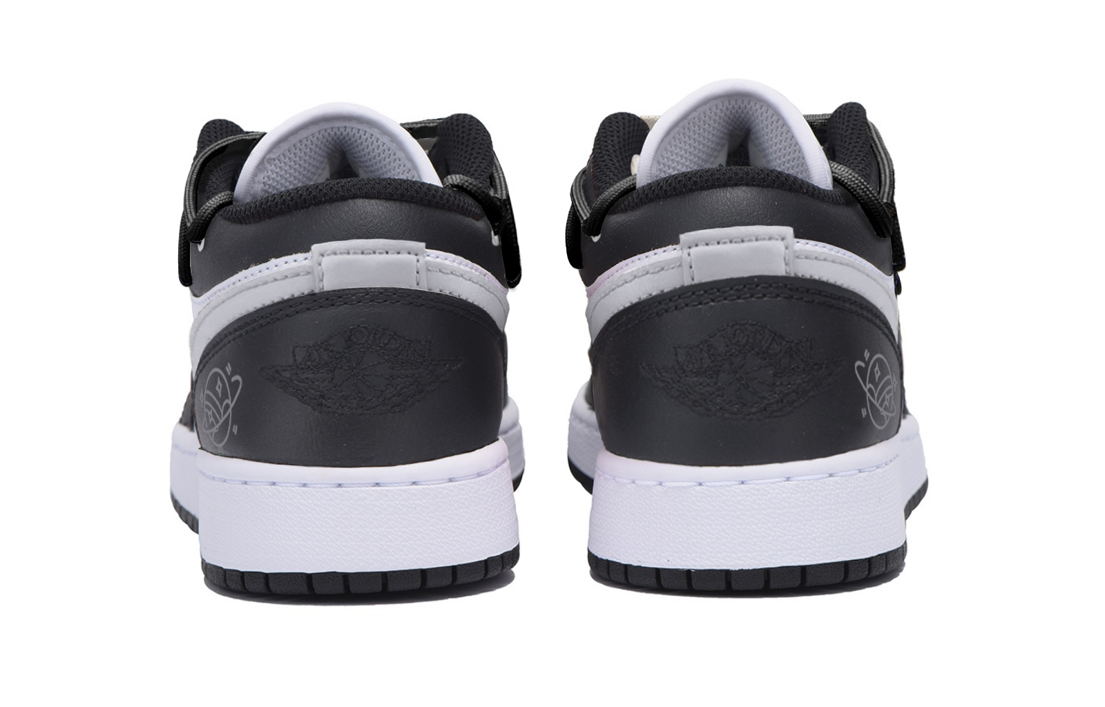Jordan Air Jordan 1 Abrasion Resistant Slip Resistant Low top Vintage Basketball Shoes Men’s Black White Gray