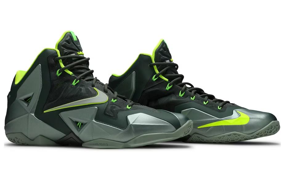 Мужские кроссовки Nike Lebron 11 Dunkman (зеленый / серый) — Зелёный / серый — фото 2