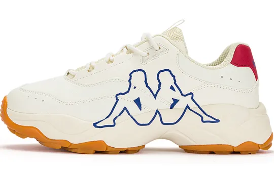 Kappa AUTHENTIC Back to Back Slip Resistant Abrasion Resistant Low top Chunky Sneakers Unisex Winter White