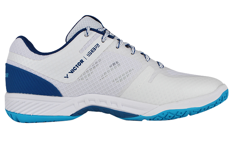 VICTOR Rubber Low top Slip Resistant Abrasion Resistant Badminton Shoes Unisex White Blue