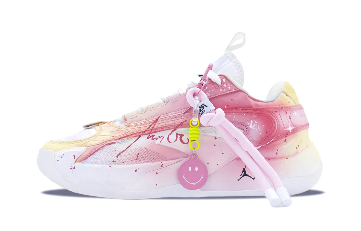 Jordan Luka 2 Funi Dreamy Cushioning, Wear Resistant Low top Basketball Shoes Men's Pink Yellow
