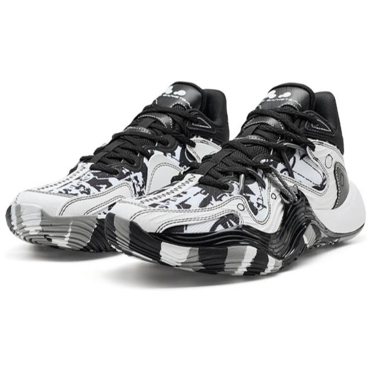XTEP Coverage Lightweight Thermal Mid top Basketball Shoes Men’s Black White Gray