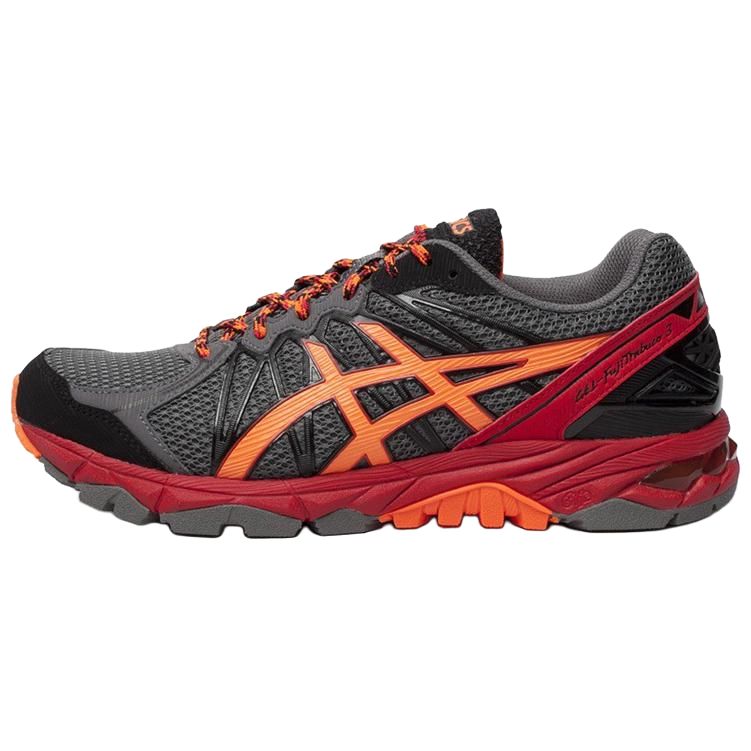 ASICS GEL FujiTrabuco 7 Trail Running Shoes Men's Gray Red
