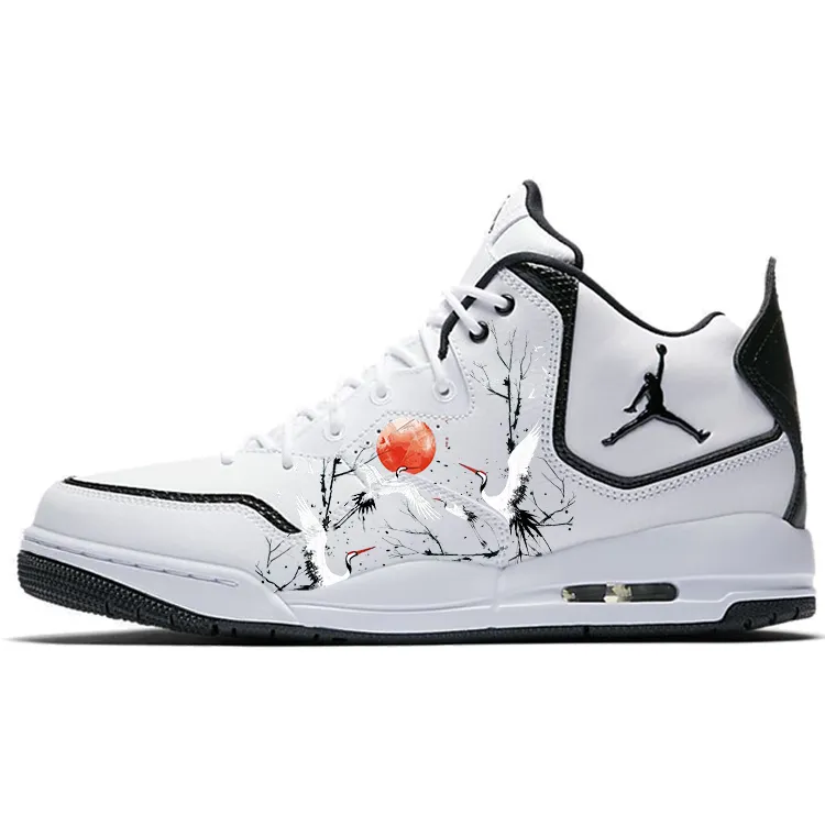 Jordan Courtside 23 Cushioning Slip Resistant Abrasion Resistant Mid top Vintage Basketball Shoes Men's White