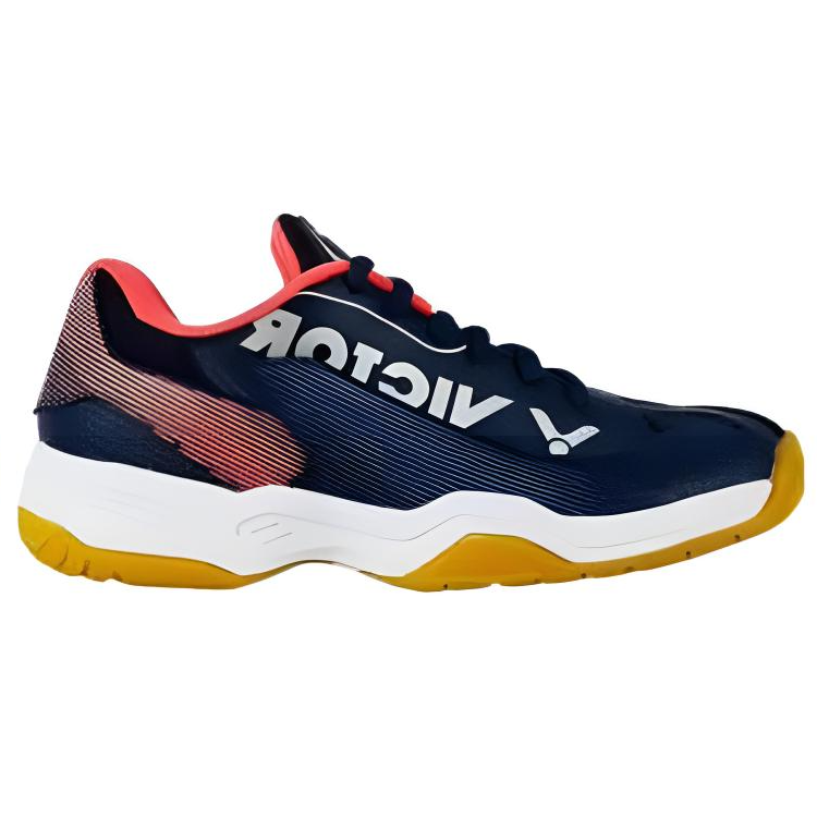 VICTOR Slip Resistant And Breathable Height Increasing Low top Badminton Shoes Women’s Navy Blue Red
