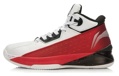 Li Ning Comfortable Breathable High top Performance Basketball Shoes Men's Black White Red