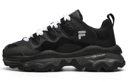FILA FUSION QD96 Synthetic Leather, Textile Low top Chunky Sneakers Men's Black