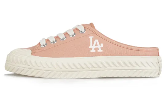 MLB Playball Mule Mules Slip Resistant Abrasion Resistant Low top Canvas Shoes Unisex Cherry Blossom Pink