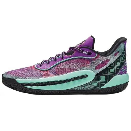 Anta Shock Wave 6 Low top Basketball Shoes Men's Purple Pink Green