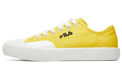 FILA FUSION Carve Abrasion Resistant Low top Canvas Shoes Women's Yellow White