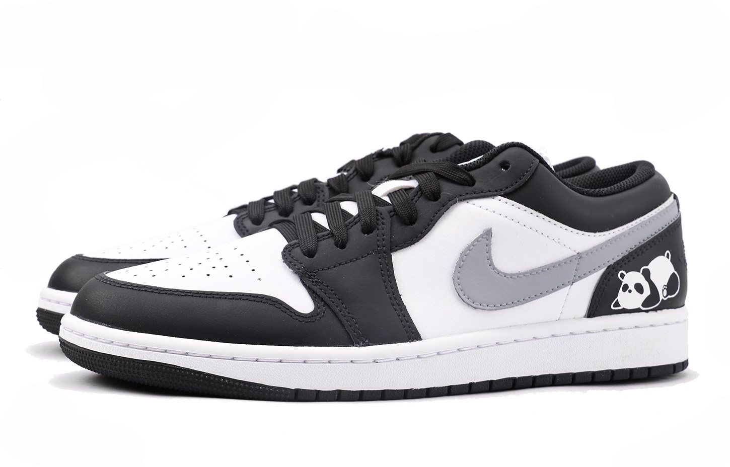 Jordan Air Jordan 1 Slip Resistant Coverage Balance Impact Resistant Low top Vintage Basketball Shoes Men’s Black Gray