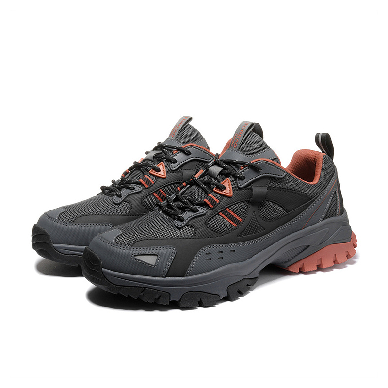 TOREAD Slip Resistant Abrasion Resistant Low top Hiking Shoes Men’s Gray Black