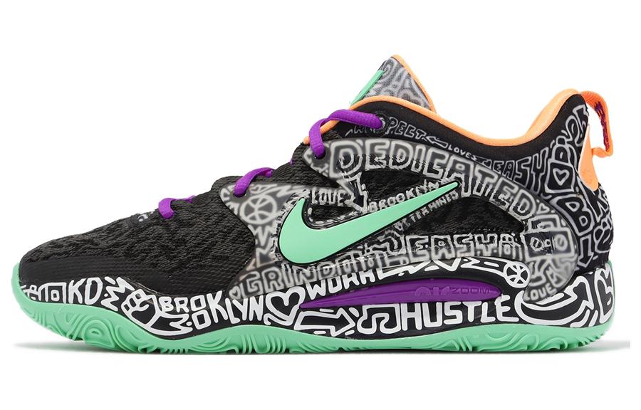 Nike KD 15 Durant 15 EP round toe comfortable low top practical basketball shoes men's black green