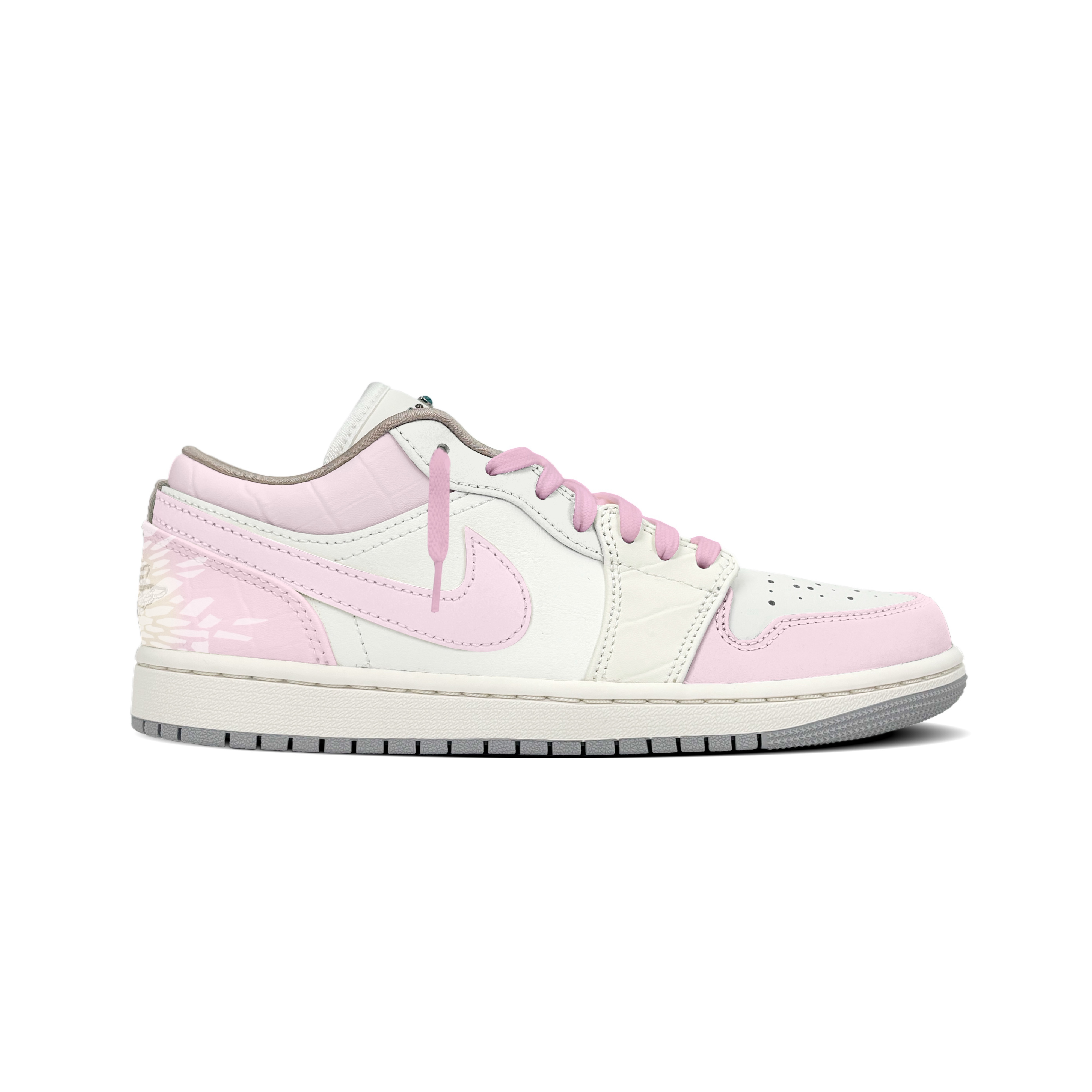Jordan Air Jordan 1 Abrasion Resistant Low top Vintage Basketball Shoes Women’s Pink White