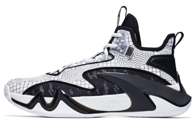 QIAODAN Thorn TD Cushioning Slip Resistant High top Basketball Shoes Men’s Black White