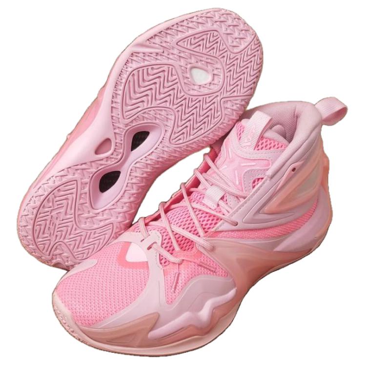 XTEP Fierce Battle 1.0 Abrasion Resistant Breathable High top Basketball Shoes Men’s Pink
