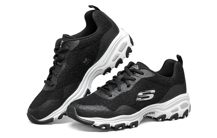 Женские кроссовки Skechers D'LITES 1.0 (черно-белые) — фото 3