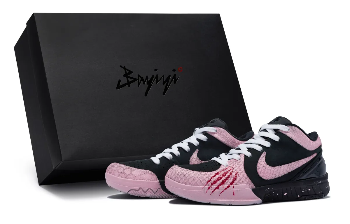 Nike Zoom Kobe 4 Protro 811 Manufacturing, Black Powder Scale Talon, Special Shoe Box Cushioning Slip Resistant Low top