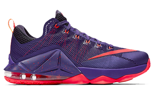 Мужские кроссовки Nike Lebron 12 XII Low (темно-бордовые) — фото 2