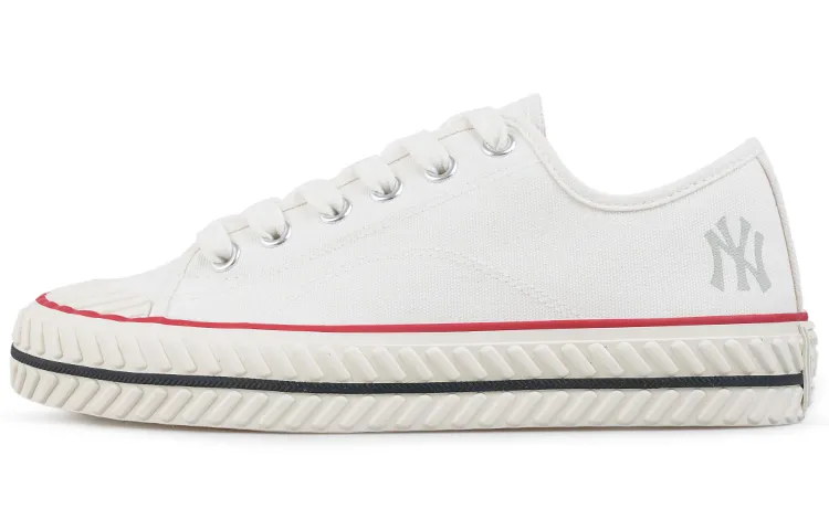 MLB Playball Slip Resistant, Abrasion Resistant, Breathable, Lightweight Low top Canvas Shoes Unisex White