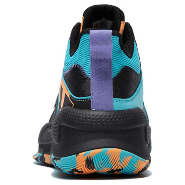 QIAODAN High top Basketball Shoes Men’s Black Blue Orange